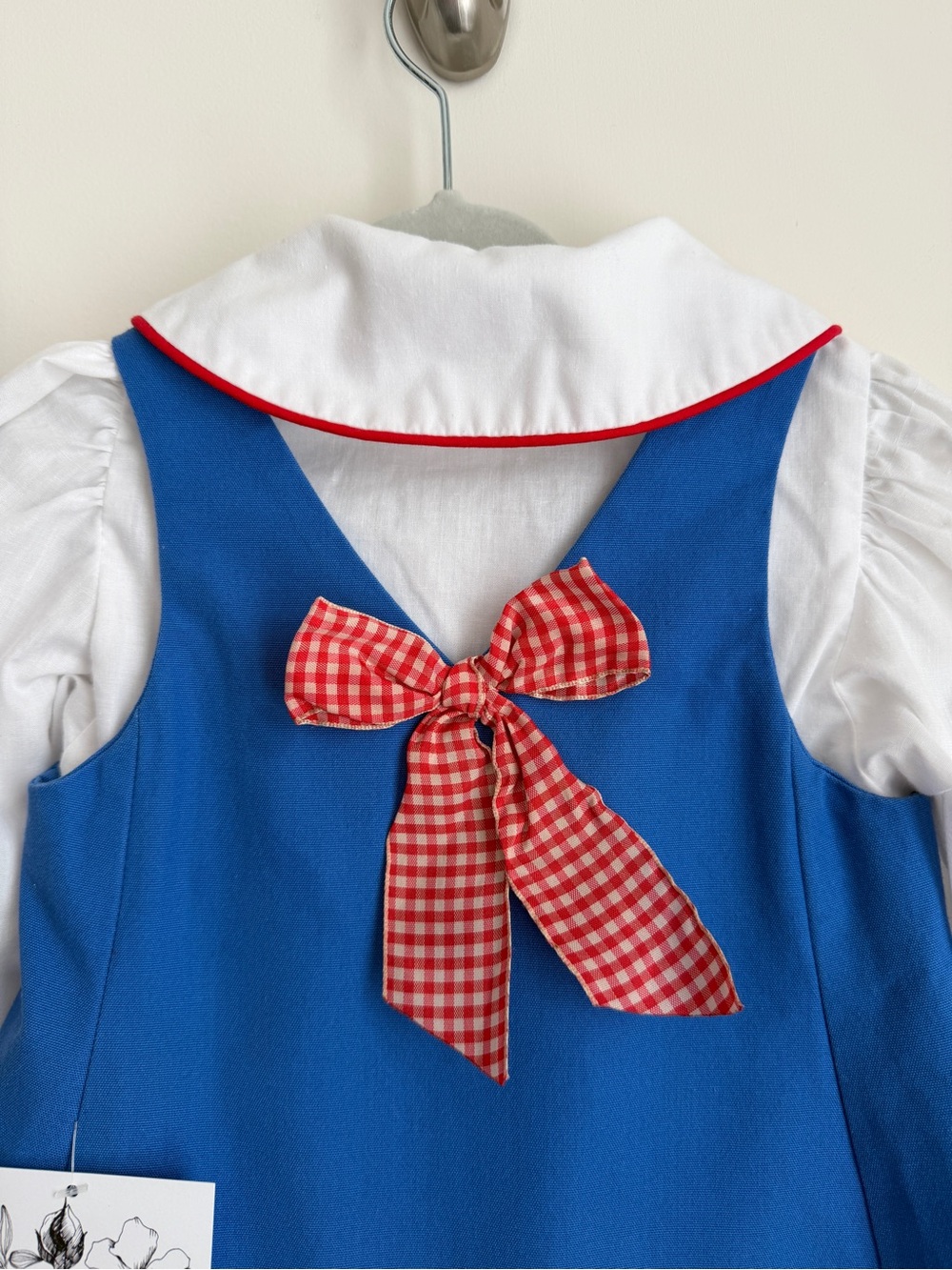 Vintage Chocolate Soup Blue Dress with Appliqué and White Blouse Set 2T - Picture 4 of 10